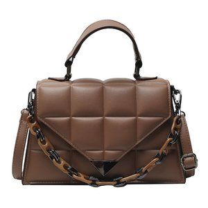 Small Square Bag Fashion Quality PU Leather Women's Handbags Solid Color